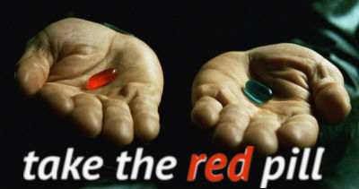 Morpheus offers the pills in the Matrix